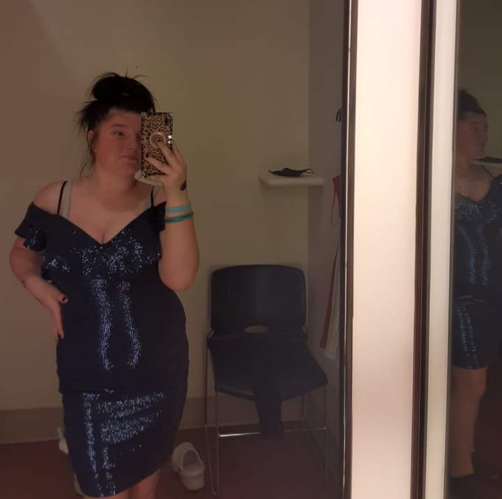 Blue Sequin homecoming dress